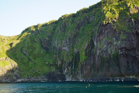 Tears of men Fall, Shiretoko view from the Sea of Okhotsk at Shari, Hokkaido prefecture, Japan.