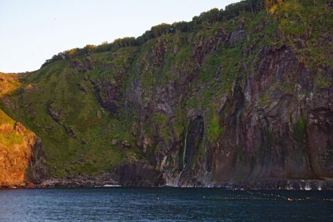 Tears of men Fall, Shiretoko view from the Sea of Okhotsk at Shari, Hokkaido prefecture, Japan.