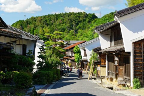 妻籠宿にて。 所在地は長野県南木曽町。