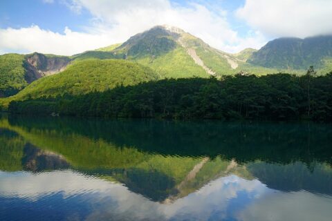 大正池にて。 所在地は長野県松本市の上高地。