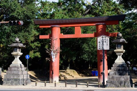 春日大社一の鳥居/奈良市登大路町/国道169号/三条通り