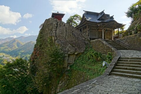 立石寺にて。 所在地は山形県山形市。