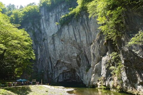 猊鼻渓。所在地は岩手県一関市。
