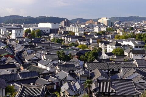 鶴形山からの眺望。 所在地は岡山県倉敷市。