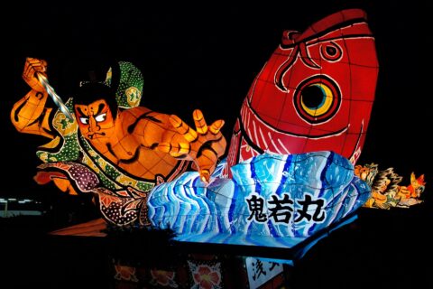 ​浅虫温泉ねぶた祭り。青森県青森市の浅虫温泉郷にて