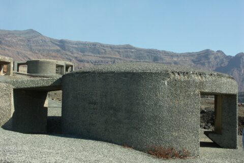 Shelters in Mount Aso.