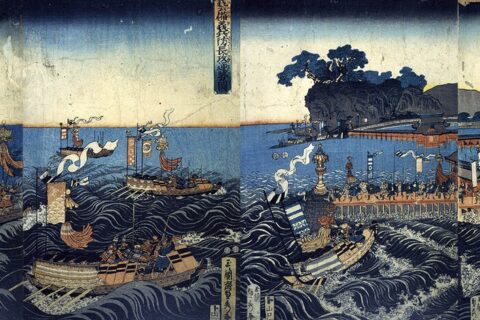 玉蘭斎貞秀画「藝備義兵防長攻逆勢圖」、竪絵大判6枚揃錦絵