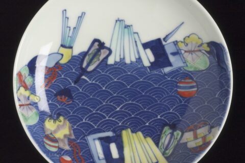 Japan, 19th century Furnishings; Serviceware Nabeshima ware; white, blue red, yellow, and green glazes Height: 1 5/8 in. (4.13 cm); Diameter: 5 7/8 in. (14.92 cm) Gift of Allan and Maxine Kurtzman (M.2003.154.20) Japanes