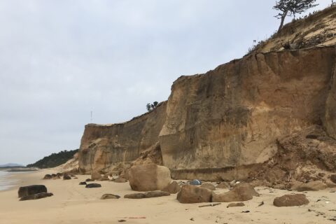 ​奈多海岸の崖