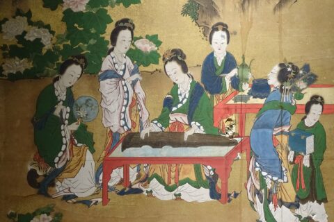 Detail of Paper Screen Painting - Nikko Tamozawa Imperial Villa - Nikko - Japan