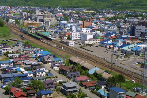 Engaru town area and station on 3 Jun 2004