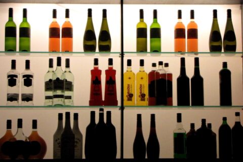 Bottles with liquor. DRU Ulft.