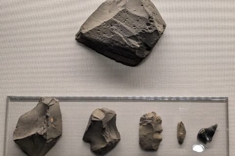 Fukui cave neolithic artifacts found in layer 14-15. Located in Fukui Cave museum near Sasebo Japan