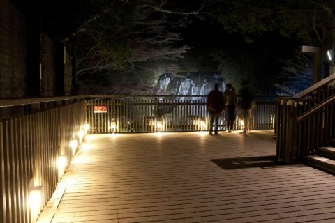 ライトアップ時の袋田の滝（茨城県久慈郡大子町）