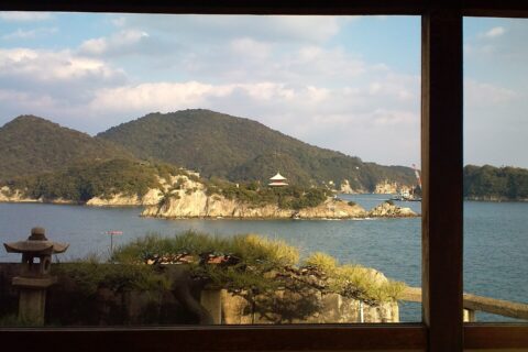 ​福禅寺から望む仙酔島と弁天島