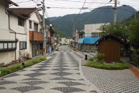 Onsen Street in Furuyu Spa, Furuyu, Fuji, Saga City.