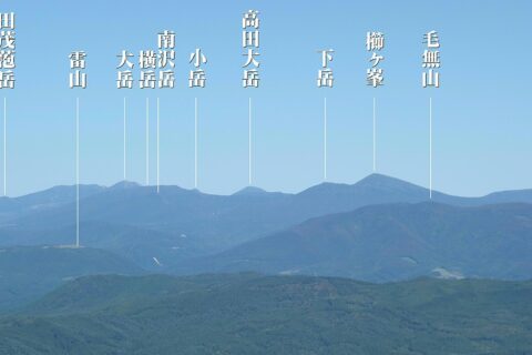 八甲田山を南西から見る。阿闍羅山から撮影。