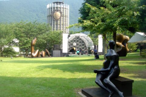 sculptures by Henry Moore in Hakone Open Air Museum/Japan