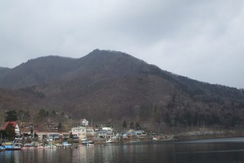 Mount Kamonga, from Harunako Bus Stop, Gunma, Japan.