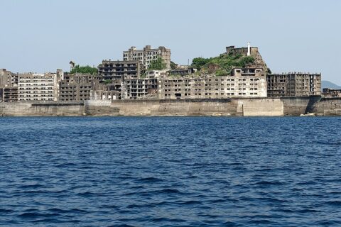 Abandoned island of Hashima near Nagasaki