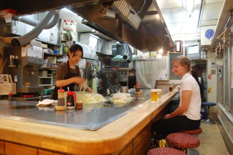 Hiroshima is famed for its' Okonomiyaki, a kind of Japanese savoury pancake. Here at Okonomi-mura you can try it at 25 stalls, spread over three floors.