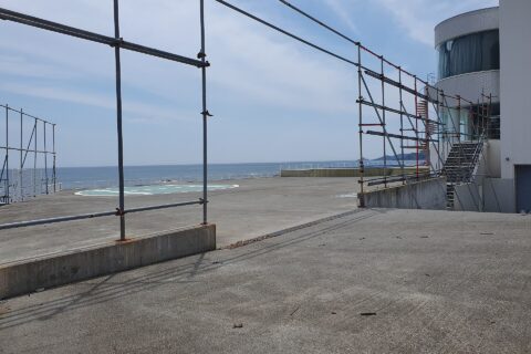 Heliport beside Shimoda Shirohama beach