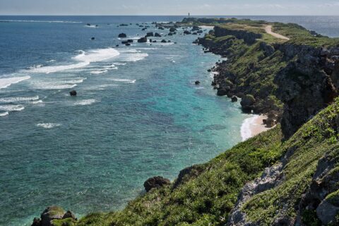 Lighthouse on East Henna Cape, Miyakojima Island, Japan