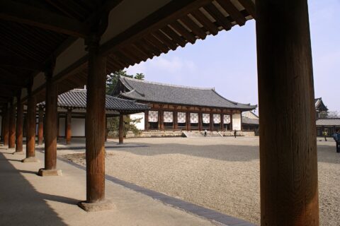 Horyu-ji in Ikaruga, Nara, Japan