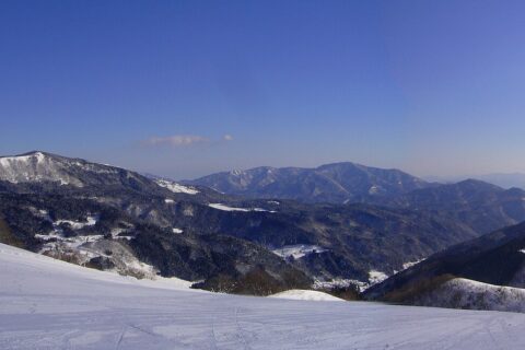 Hyonosen-Ushiroyama-Nagisan Quasi-National Park from Hyonosen International Ski resort in Yabu, Hyogo Prefecture, Japan
