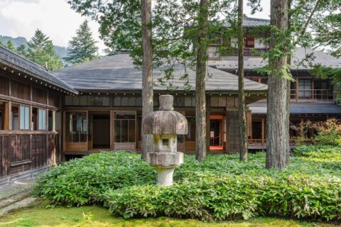A view of one of the inner courtyards of the Imperial Villa in Nikko.