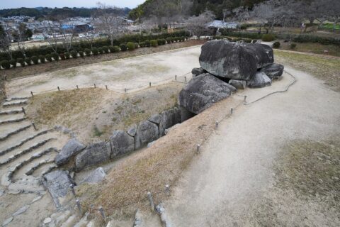 石舞台古墳 石室俯瞰