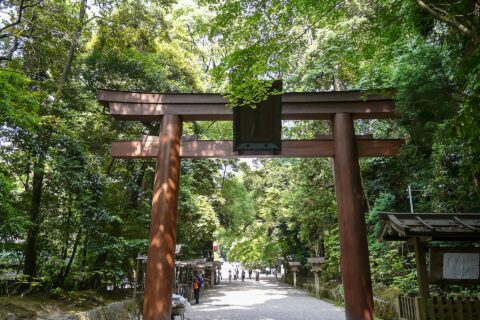 奈良県天理市布留町にある石上神宮。大鳥居