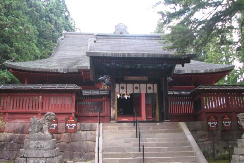 the haiden of Iwakiyama Shrine, Hirosaki, Aomori, Japan w:ja:岩木山神社拝殿（青森県弘前市）
