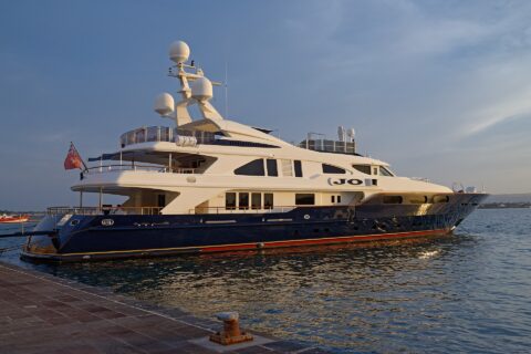 50m Golden Bay Series motor yacht 'Jo' was built in 2004 by Benetti and last refitted in 2013. The yacht's interior has been designed by Zuretti and her exterior styling is by Stefano Natucci.