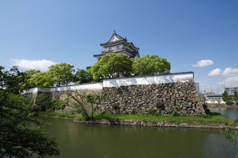 岸和田城。所在地は大阪府岸和田市