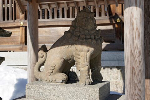 籠神社の狛犬（重要文化財）。 所在地は京都府宮津市。