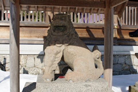 籠神社の狛犬（重要文化財）。 所在地は京都府宮津市。