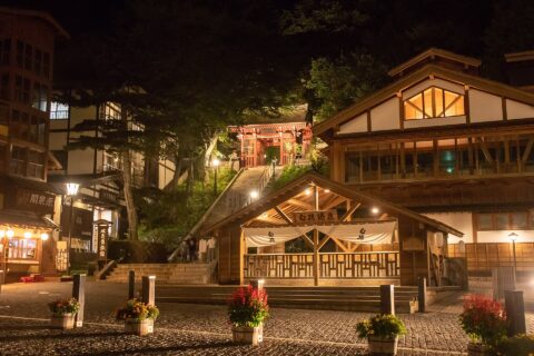 草津温泉の白旗源泉（群馬県吾妻郡草津町）