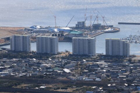 La Mercasa seen from Mount Togami in Gamagori, Aichi prefecture, Japan.