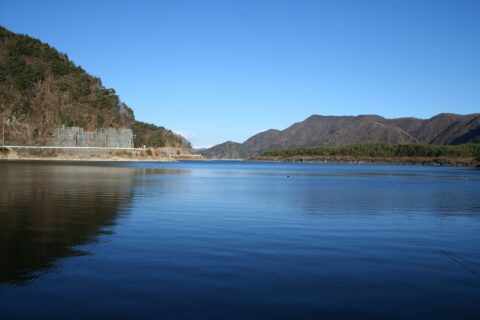 Lake Sai (Saiko) from West End. It is a small and very less developed lake in fuji five lakes area.