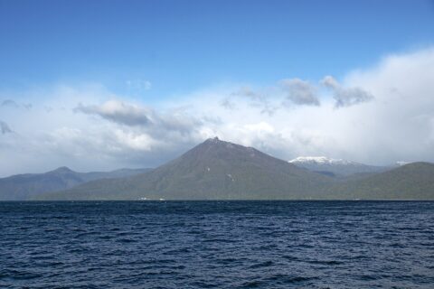 Mt. Eniwa-dake view from Lake Shikotsu, Chitose, Hokkaido prefecture, Japan