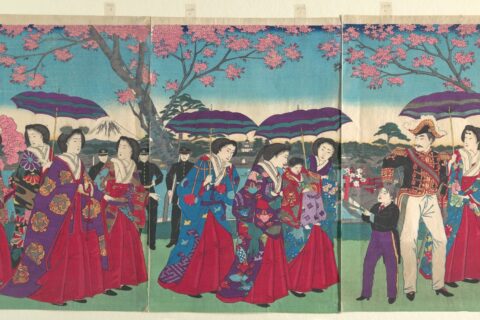 Japan; Print; Prints 3代広重「東京名所従上野公園不忍池中嶋弁天之景」明治14年(1881年)作