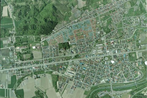 Mikasa city center area Aerial photograph.2007