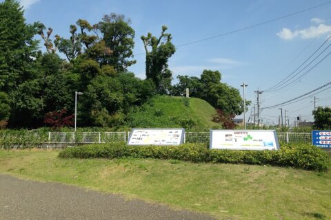 ふるさと水城跡公園より望む水城跡の土塁