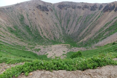 The crater of Mount Azuma-kofuji in Fukushima Prefecture