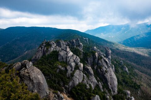 Looking the East from top of the Mount Mizugaki in Yamanashi Prefecture, Japan.