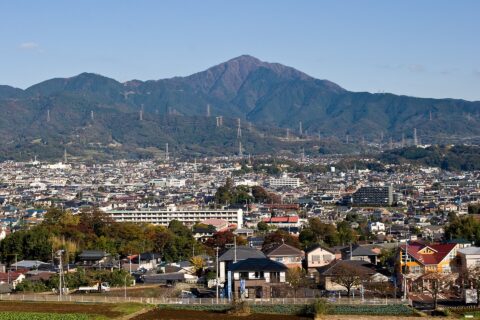 渋沢丘陵より見た秦野盆地と大山