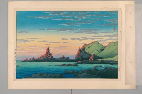 Ryuga Island, Oga Peninsula (Oga Hantō, Ryūgashima), from the series Souvenirs of Travel III (Tabi miyage dai sanshū)