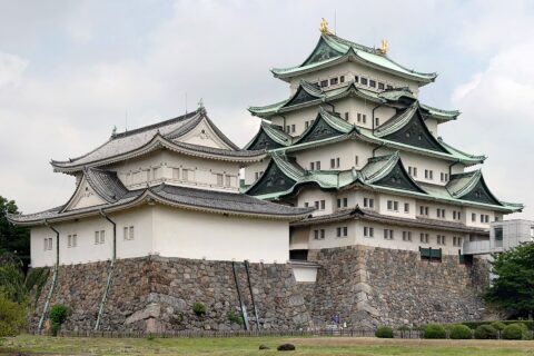 The keep of Nagoya Castle (名古屋城, Nagoya-jō) located in Nagoya, Aichi Prefecture, Japan. Originally built around 1525, destroyed during World War II. Reconstructed in 1959, currently under exhibition.