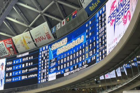 ナゴヤドーム（バンテリンドームナゴヤ）のスコアボード